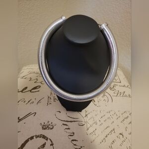 Elegant Silver Coil Necklace